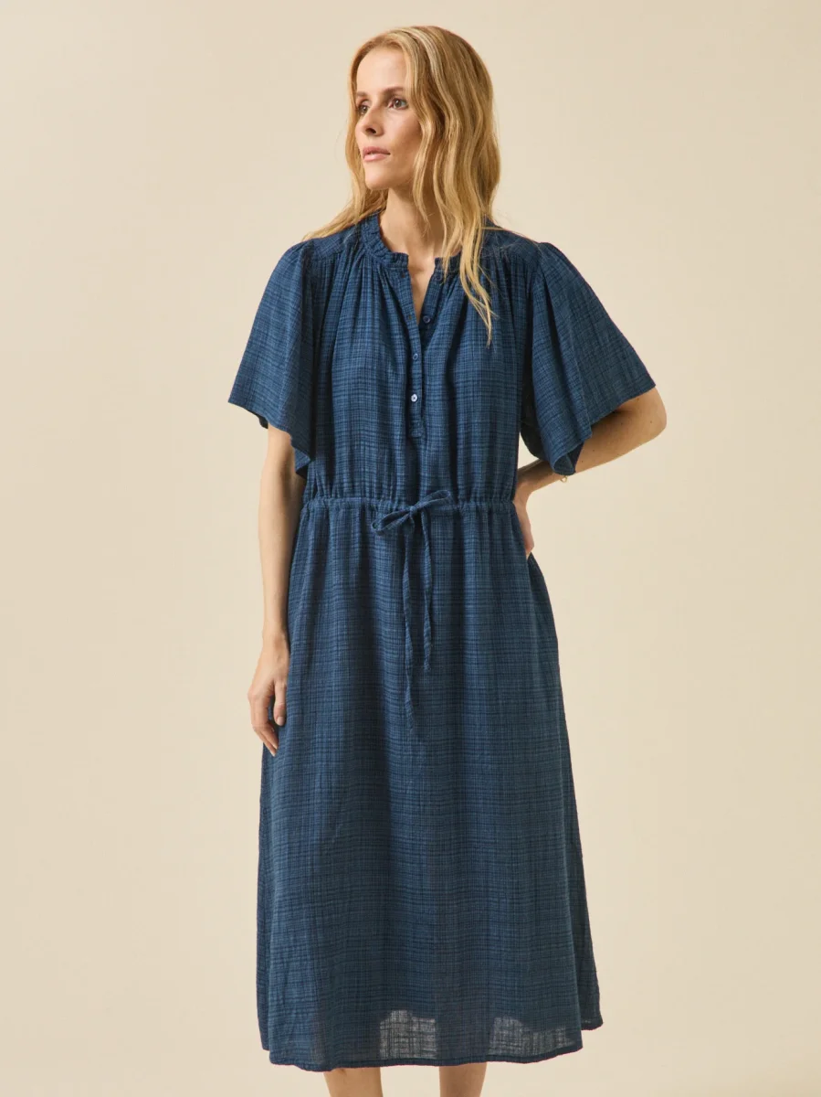 Robe longue en crépon manches papillon femme – Image 2