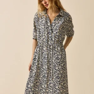 Robe mi-longue rétro femme imprimé Enea