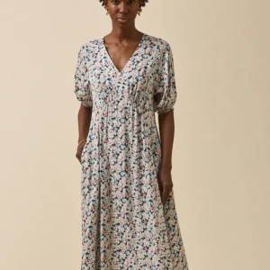 Robe longue femme imprimé Fleurs Pop