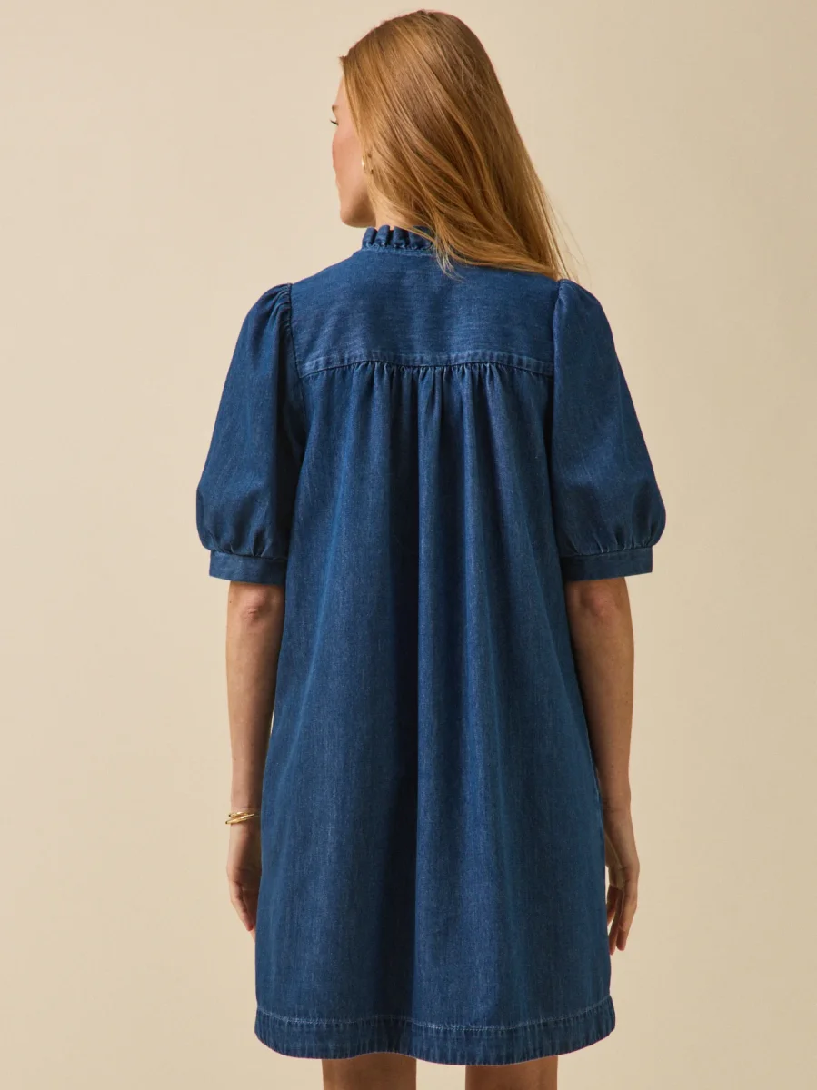 Robe courte jean femme coton biologique – Image 3