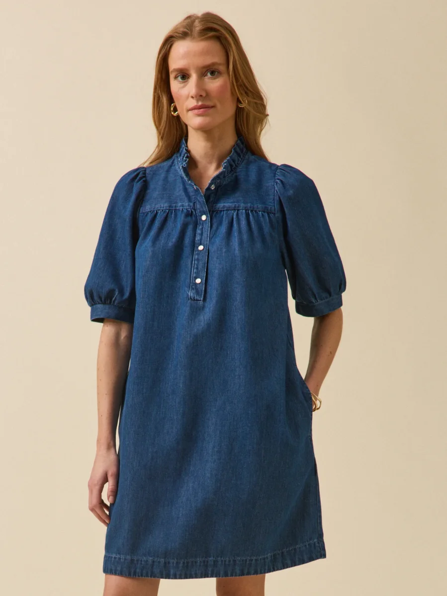 Robe courte jean femme coton biologique