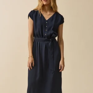 Robe sans manches crêpe uni femme