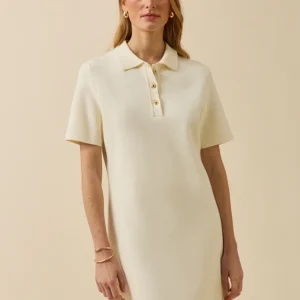 Robe polo courte maille milano femme