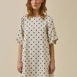 Robe courte à pois femme