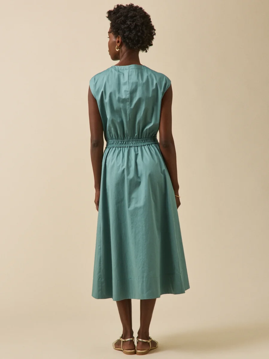 Robe longue cérémonie femme popeline satinée – Image 3