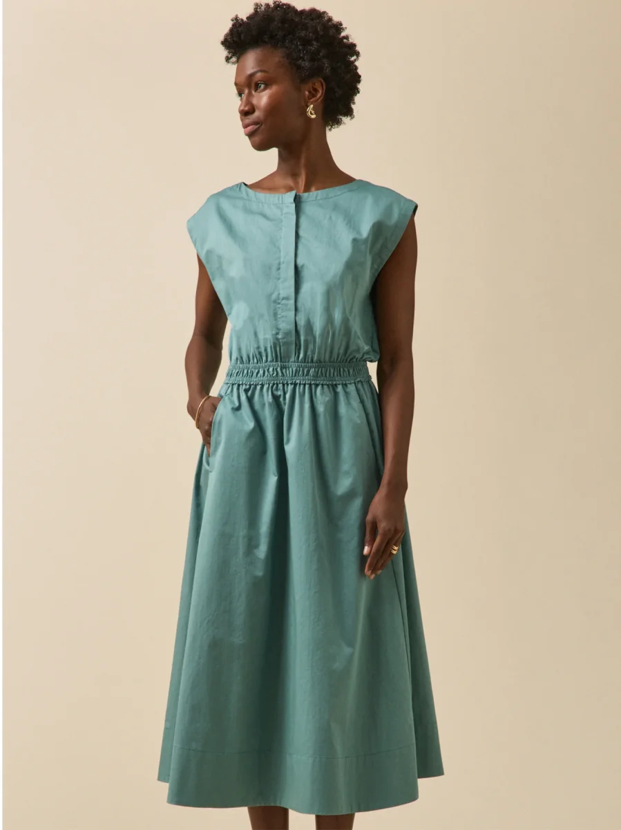 Robe longue cérémonie femme popeline satinée – Image 2