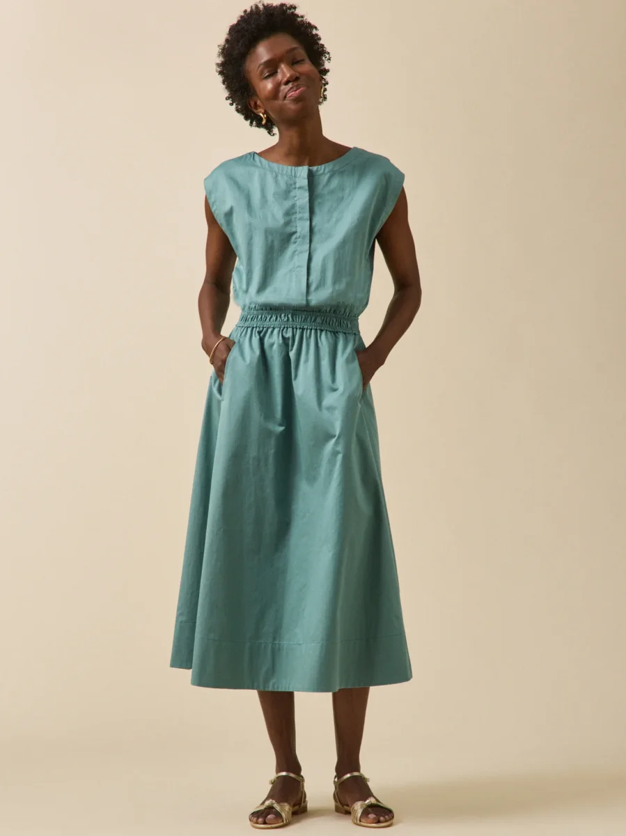 Robe longue cérémonie femme popeline satinée – Image 5