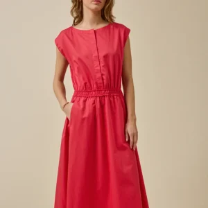 Robe longue cérémonie femme popeline satinée