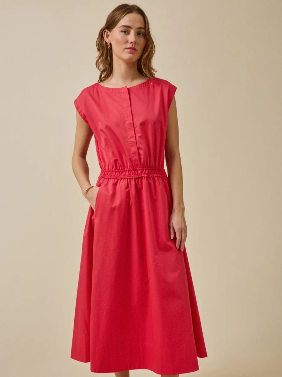 Robe longue cérémonie femme popeline satinée – Image 2