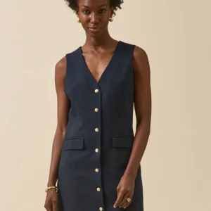 Robe courte sans manches femme