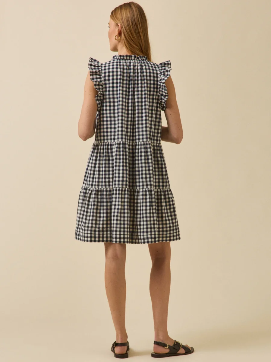 Robe volantée sans manches vichy femme – Image 3