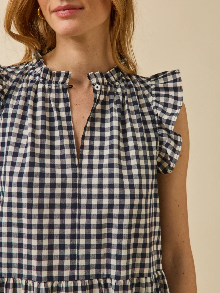 Robe volantée sans manches vichy femme – Image 4