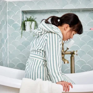 Peignoir coton rayé enfant