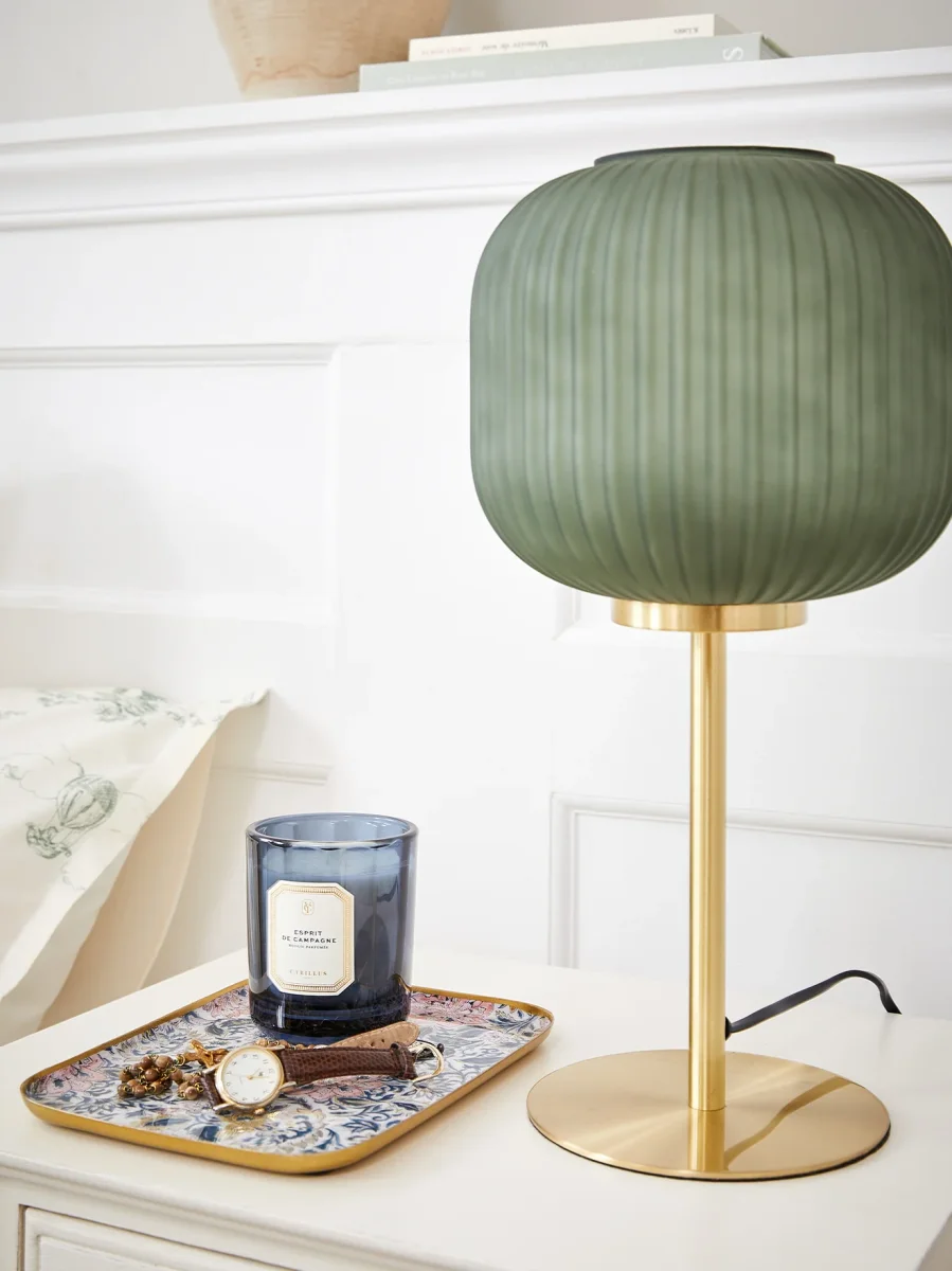 Lampe métal et verre strié – Image 2