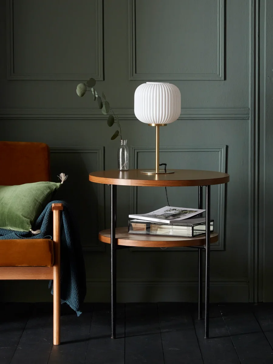 Lampe laiton et verre strié – Image 2