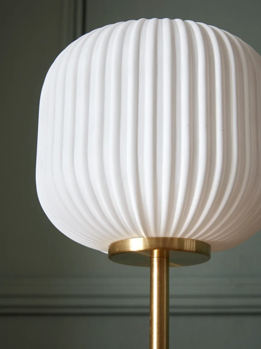 Lampe laiton et verre strié – Image 5