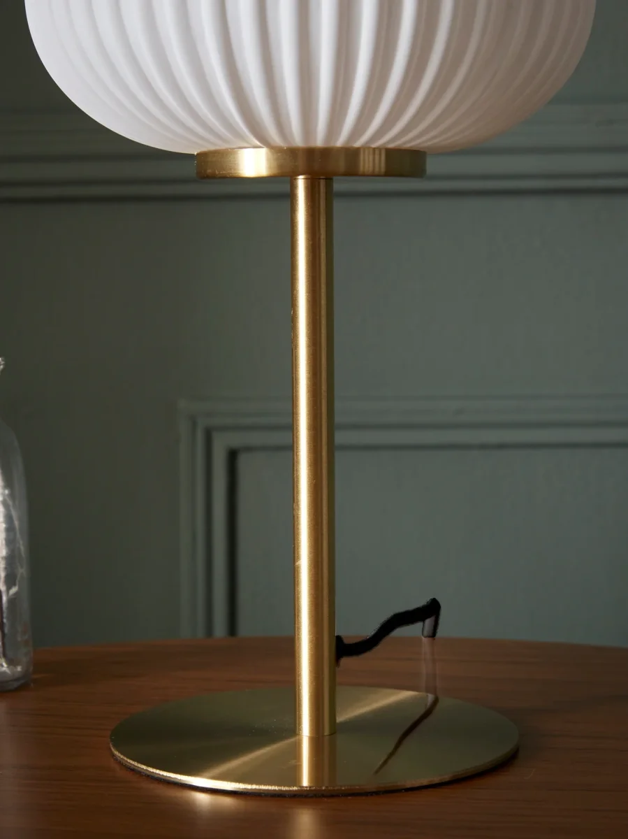 Lampe laiton et verre strié – Image 4