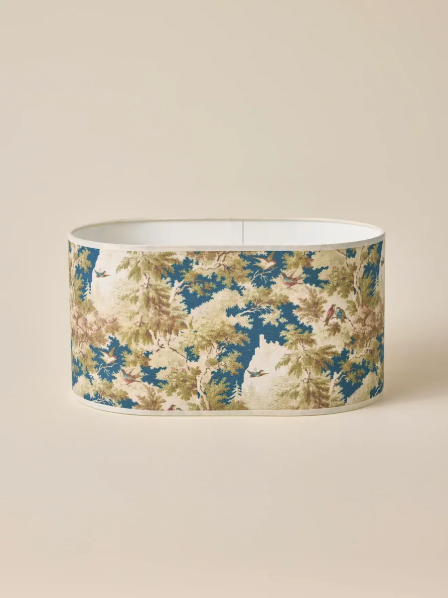 Abat-jour ovale imprimé fleuri - petit modèle Victoire