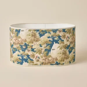 Abat-jour ovale imprimé fleuri - grand modèle Victoire