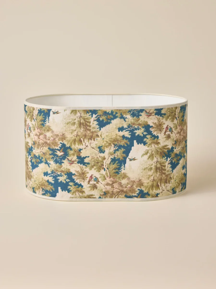 Abat-jour ovale imprimé fleuri - grand modèle Victoire