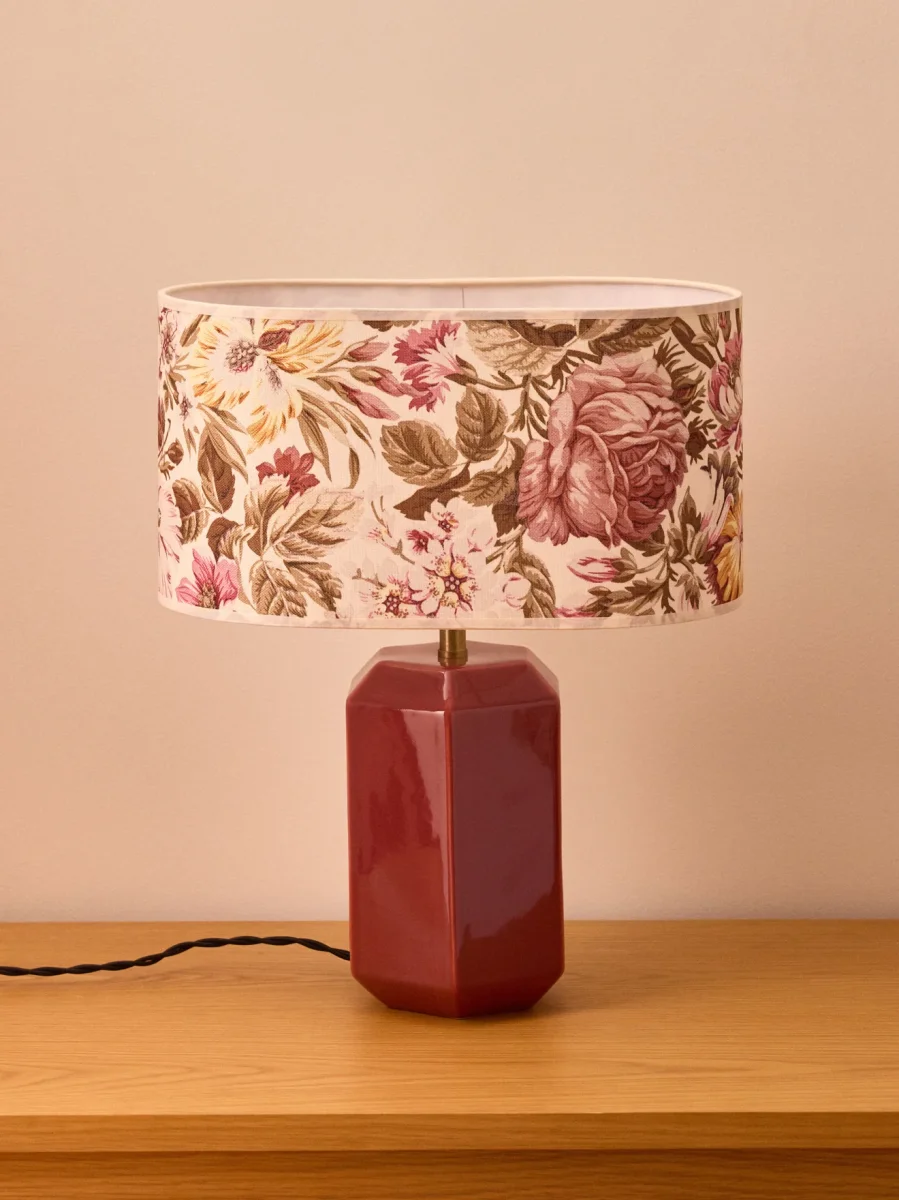 Abat-jour ovale imprimé fleurie - Petit modèle Victoire – Image 3