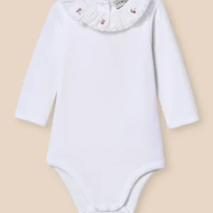Body Bébé col en broderie anglaise - Coton biologique