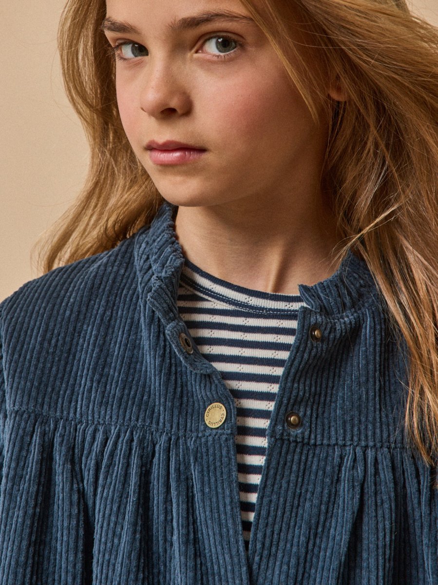 Robe chemise Fille en velours gaufré – Image 4