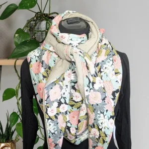 Chèche, écharpe, foulard triangle |   Mi-saison  | Tissage botanique