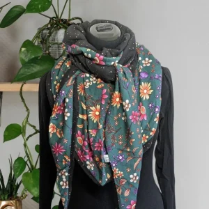 Chèche, écharpe, foulard triangle |   Mi-saison  | Jardin d&rsquo;Erable