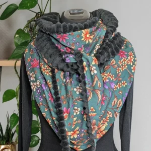 Chèche écharpe triangle | HIVER | Bouquet d&rsquo;Hiver