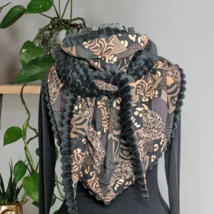 Chèche écharpe triangle | HIVER | Feuilles de Sienne