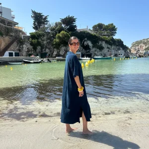 ROBE ÉPONGE CAROLINE BLEU MARINE