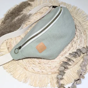 Sac banane coton uni vert – Olive