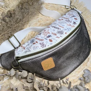 Sac banane feuilles simili cuir bronze | Signature